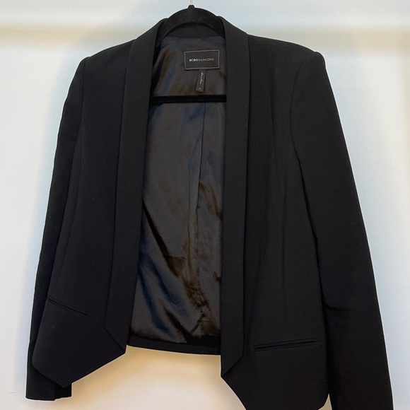 BCBG Max Azaria Open Tuxedo Blazer in Black, size Small - Picture 1 of 3